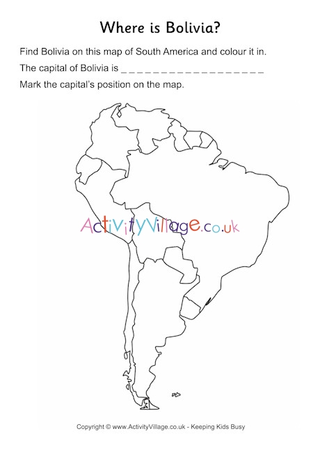 Bolivia location worksheet