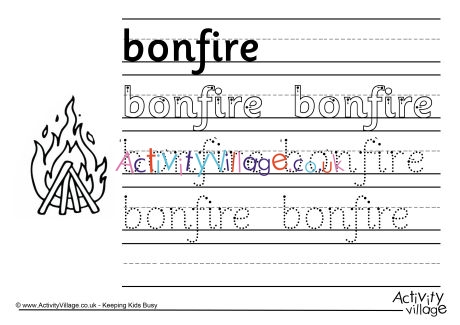 Bonfire handwriting worksheet