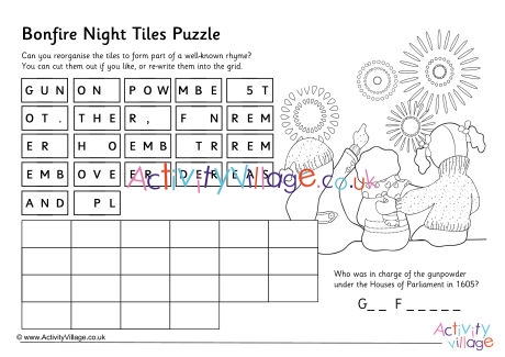 Bonfire Night tiles puzzle