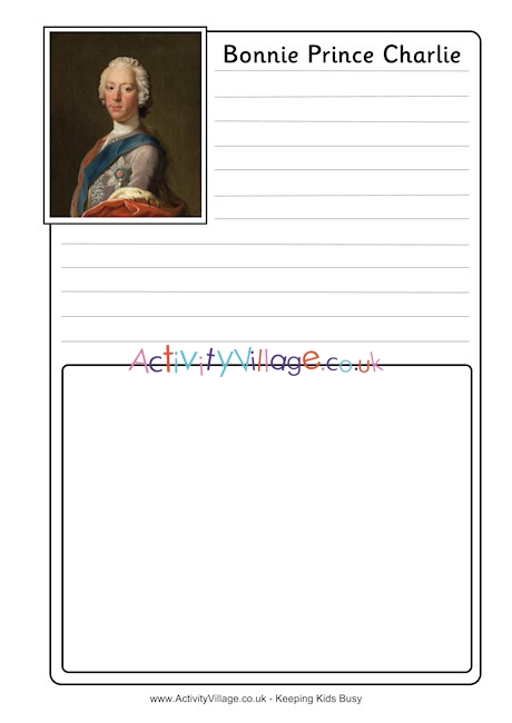 Bonnie Prince Charlie Notebooking Page