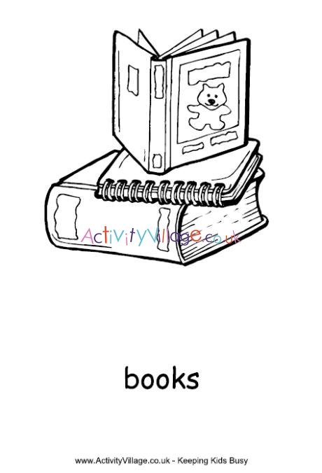 Books colouring page