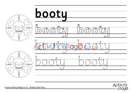 Booty Handwriting Worksheet