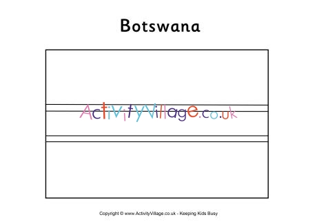 Botswana flag colouring page