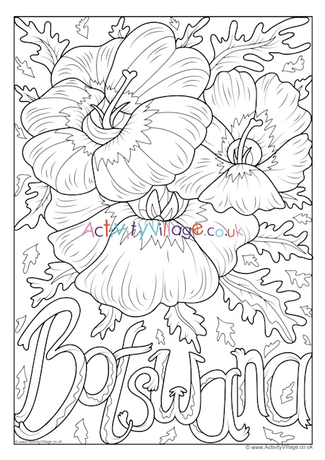 Botswana National Flower Colouring Page