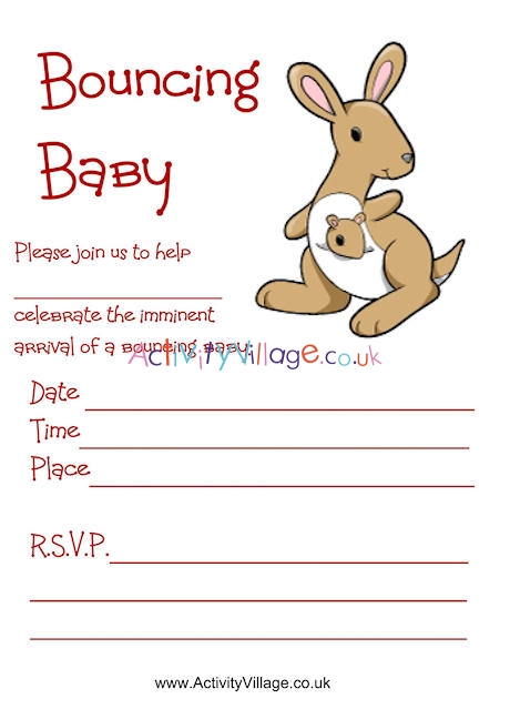 Bouncing baby - Baby shower invitation