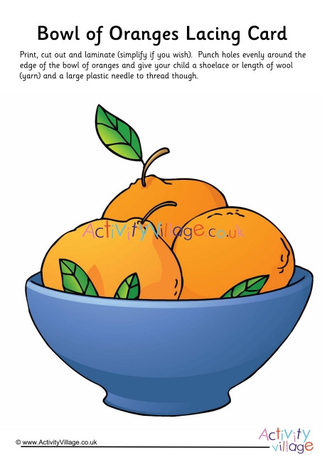 Bowl of Oranges Lacing Card