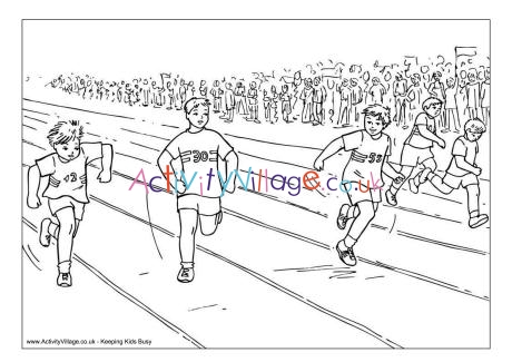 Boys sprint colouring page