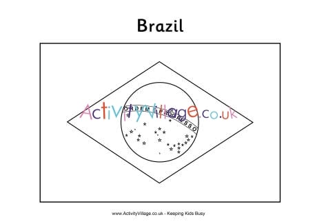 Brazil flag colouring page