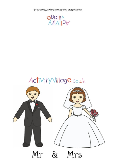 Bride and groom card