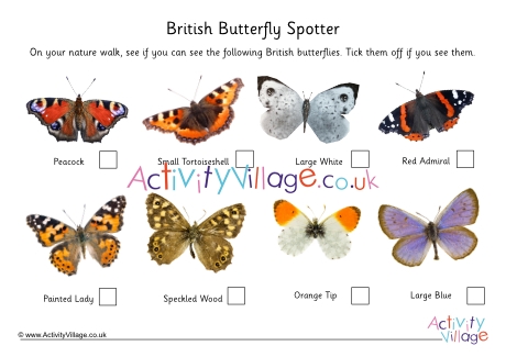 British Butterfly Spotter Sheet
