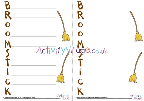 Broomstick Acrostic Poem Printable