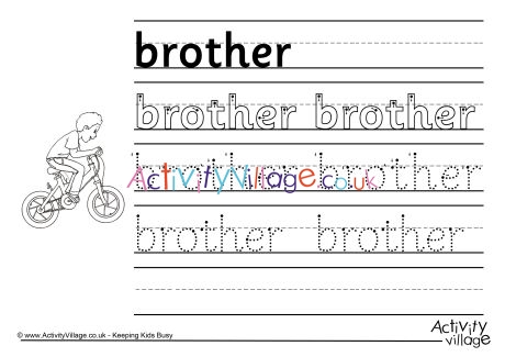 Brother Handwriting Worksheet
