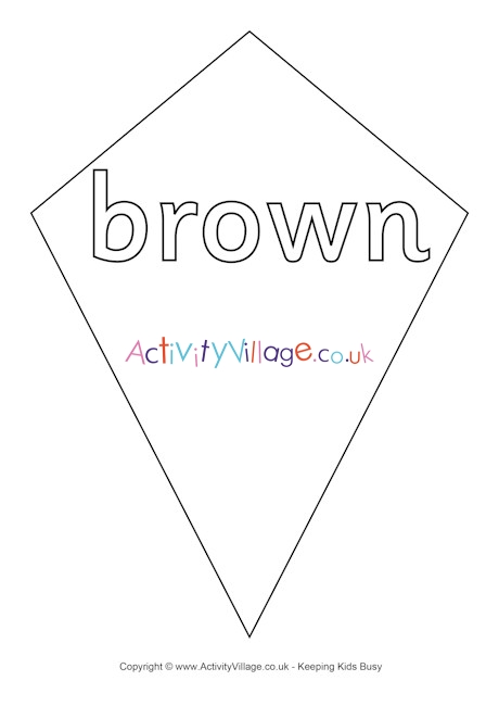 Brown kite colouring page