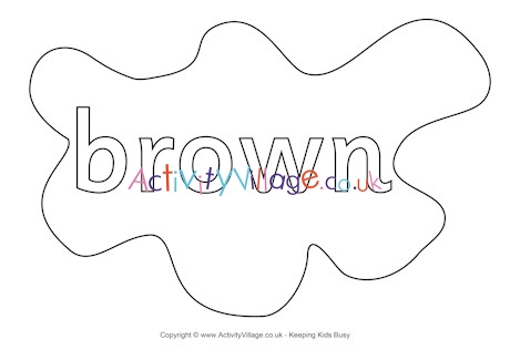Brown colouring page splats