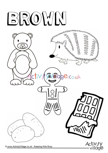 Brown Things Colouring Page