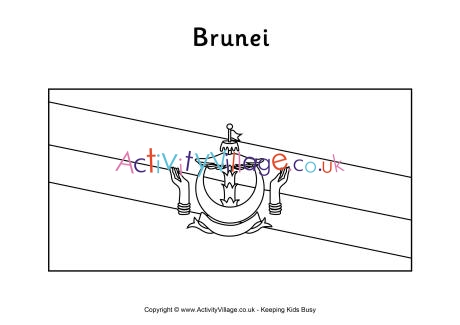 Brunei flag colouring page