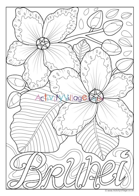 Brunei National Flower Colouring Page