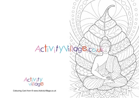 Buddha colouring card