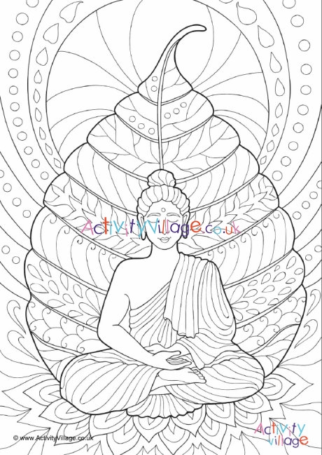 Buddha colouring page 2