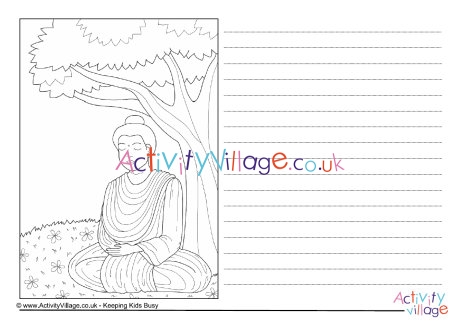 Buddha under Bodhi tree story paper