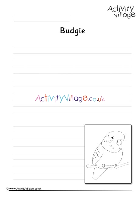 Budgie Writing Page