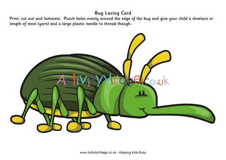 Bug lacing card