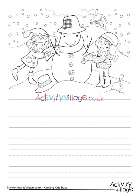 Building a snowman story paper