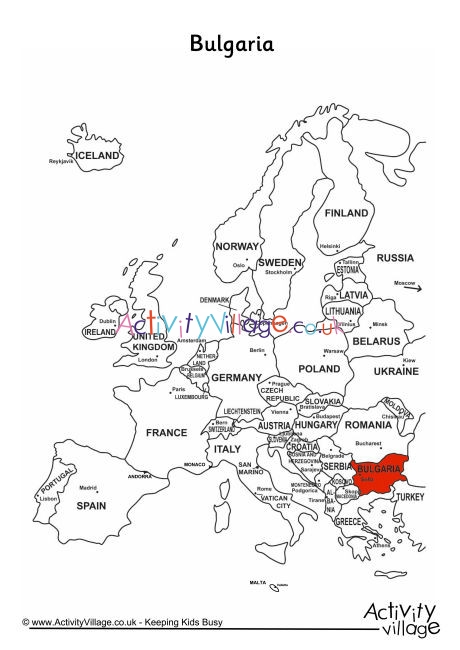 Bulgaria On Map Of Europe