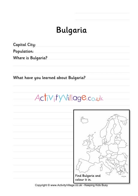 Bulgaria Worksheet