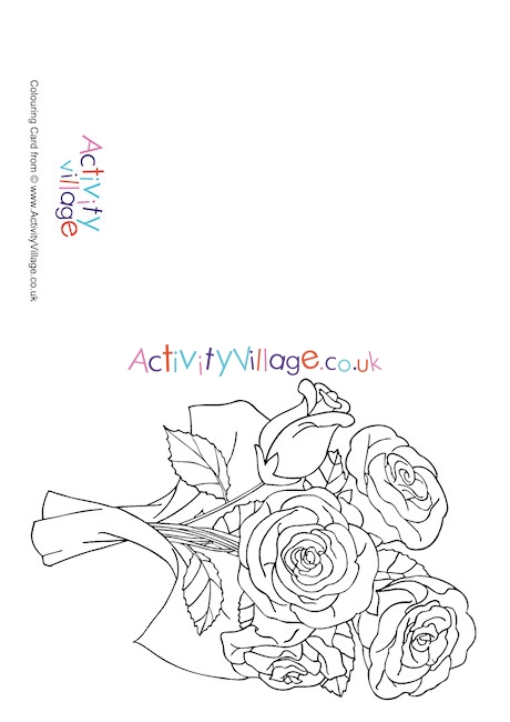 Bunch of Roses Colouring Card