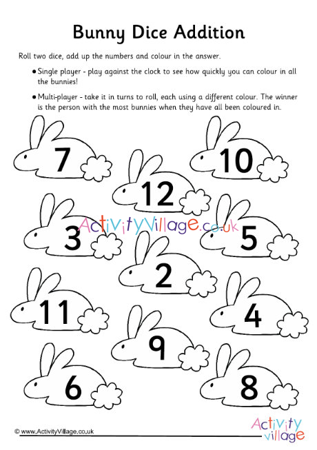 Bunny Dice Addition