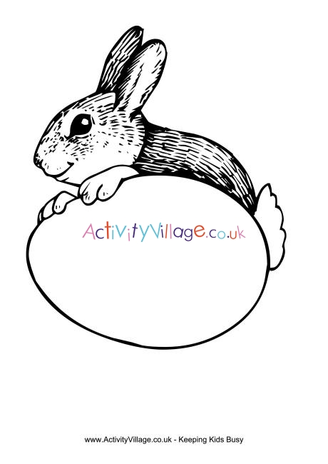 Bunny with egg colouring page 2