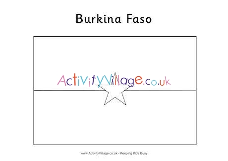 Burkina Faso Flag Colouring Page