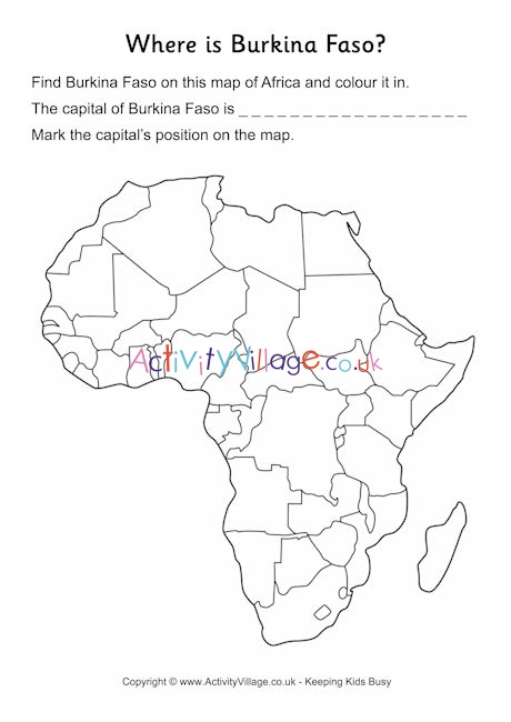 Burkina Faso location worksheet