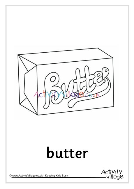Butter colouring page