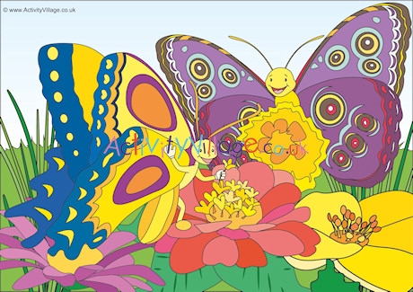 Butterflies Scene Poster