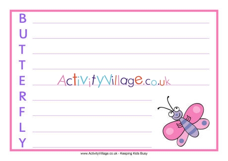 Butterfly acrostic poem printable