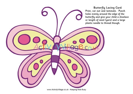 Butterfly lacing card