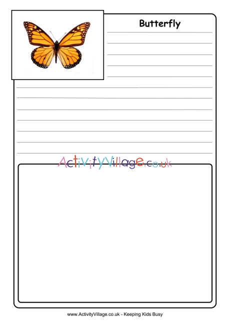 Butterfly notebooking page