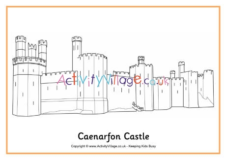 Caenarfon Castle colouring page