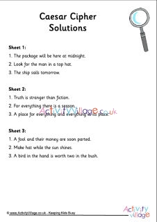 Caesar Cipher Challenge Solutions