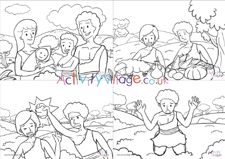 cain and abel bible story coloring pages
