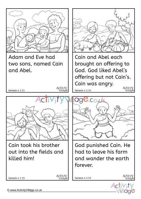 Cain and Abel story sequencing cards