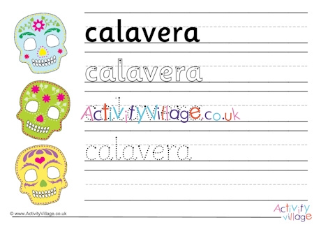 Calavera handwriting worksheet