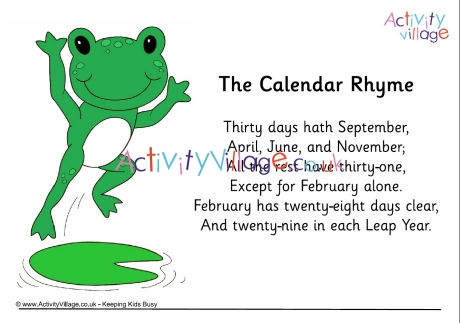 Calendar rhyme poster