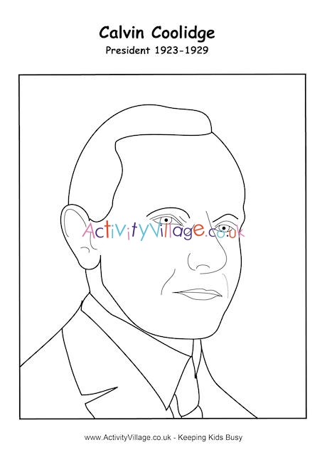 Calvin Coolidge colouring page
