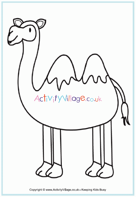 Camel colouring page 2