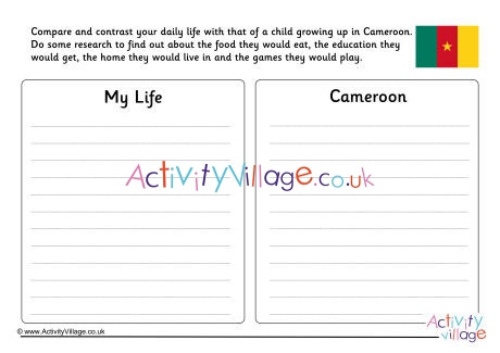 Cameroon Compare And Contrast Worksheet