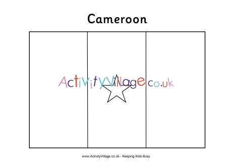 Cameroon flag colouring page
