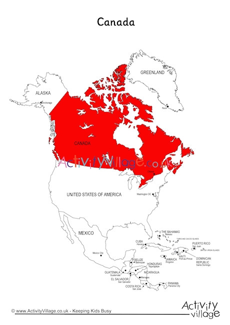 Canada on Map of North America